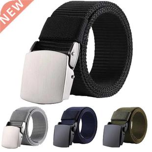 2022 New Men's Belt Fashion Black Nylon Outdoor Metal Autom