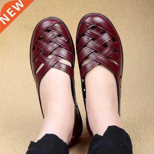 Breathable Flats Female Shoes Summer 2021 New Arrival Genuin