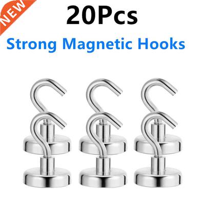 20Pcs Strong Magnetic Hooks Heavy Duty Wall Hooks Hanger Key