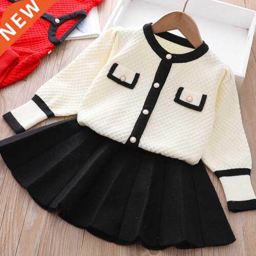 Designed 2Pcs Girls Classic Clothing Set Spring Long Sleeves