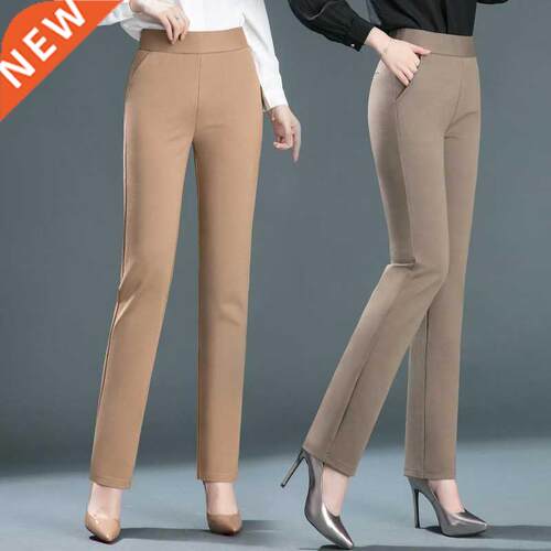 Women's Plus Size Trousers Spring and Autumn Elastic Waist C