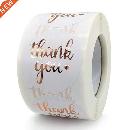 100-500pcs Rose Gold Foil Thank You Sticker For Small Busine