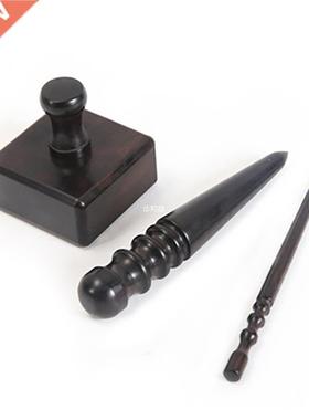 3 Types Lethercrft Slicker Round Burnisher Ebony Wood Le