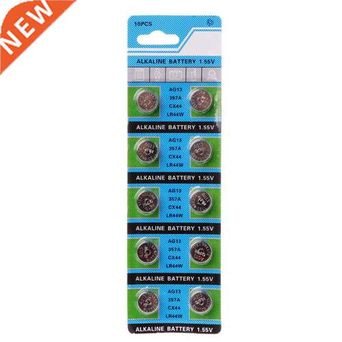 10Pcs Alkaline Battery AG13 1.5V LR44 386 Button Coin Cell W