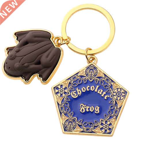 Classic Cartoon Chocolate Frog Gold Metal Pendant Keychain M