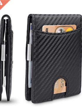 Men's Wallet Carbon Fiber Credit Card Wallet RFID Protection