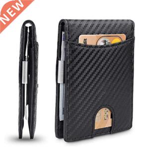 Men's Wallet Carbon Fiber Credit Card Wallet RFID Protection