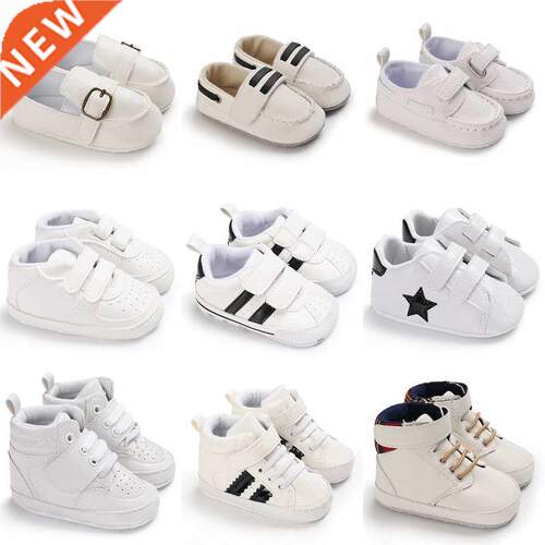 Boys and Girls, Baby Shoes White Themed Casual Sports First