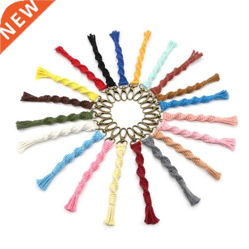 20 Pieces oho Mini Macre Keychains with Tassels Handmade