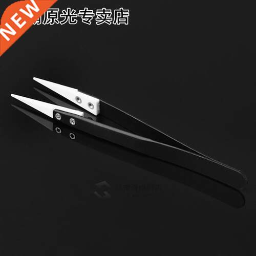 Ceramic Tips Tweezers Stainless Steel Handle Straight Aimed