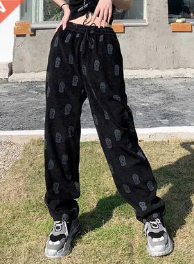 Corduroy pants women's spring and summer 2022 thin national