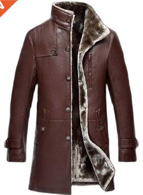 Mens Clothing Genuine Sheep Leather Natural Coat Winter Park