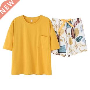 New Women Pyjamas Cotton Short Sleeves Ladies Pajamas Set