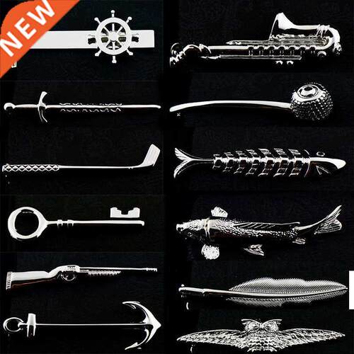 EASY.H New High Quality Laser Engraving Tie Clip Black Men's