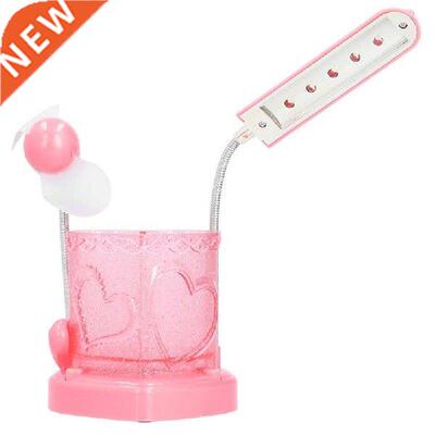 Pencil Holder Lamp LED Fan Table Lamp with USB Cable for