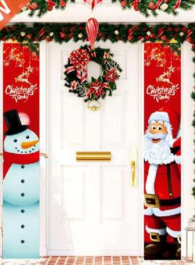 Christms Door Decortion 2022 Merry Christms Bnner Decor