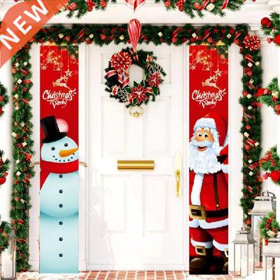 Christms Door Decortion 2022 Merry Christms Bnner Decor