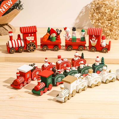 Wooden/Plastic Train Christmas Ornament Merry Christmas Deco