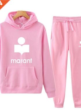 New Tracksuit Women Multicolor 2 Pieces Set Loose Hoodies F