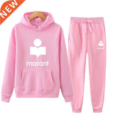 New Tracksuit Women Multicolor 2 Pieces Set Loose Hoodies F