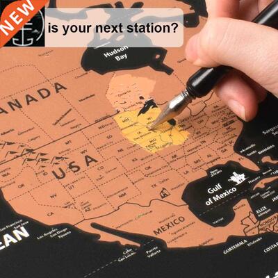 Scratch off World Map Personalized Travel Atlas Poster