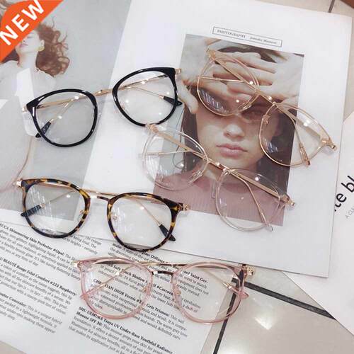 1pcs Retro Anti Blue Ray Computer Glasses Women Round Eye Gl