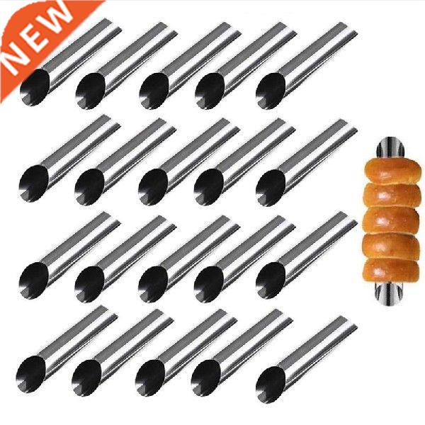 20pcs Kitchen Stainless Steel Baking Cones Horn Pastry Roll