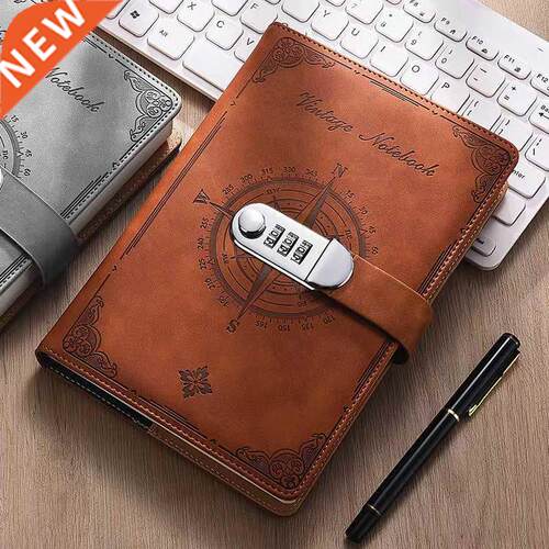 A5Retro Password Noteook With Lock Journal Thicken Simple S