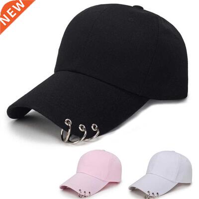 Women Men Hip Hop Kpop Snapback Baseball Cap Solid Color Wit