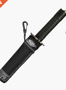 Folding Man Automatic Umbrella Rain Women Japanese Samurai S