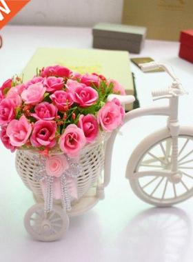 Home Wedddng Decoraton Plastc Whte Trcycle Bke Desgn