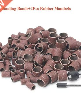 100Pcs 1/2 and 1/4 Sanding Band Sleeves Drum Kit Sandpaper
