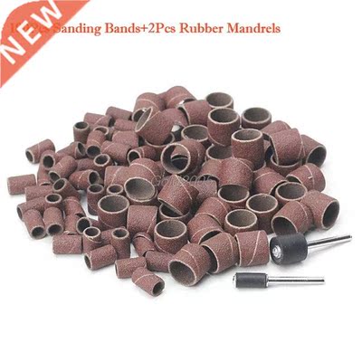 100Pcs 1/2 and 1/4 Sanding Band Sleeves Drum Kit Sandpaper