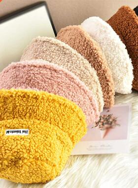 Lamb Wool Faux Fur Bucket Hat Winter Warm Teddy Velvet Hats
