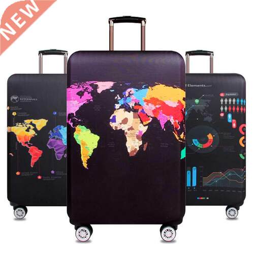 World Map Travel Luggage Suitcase Protective Cover Trolley B