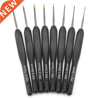 Black Soft Handle Crochet Hooks Aluminum Hook Set Knitting W