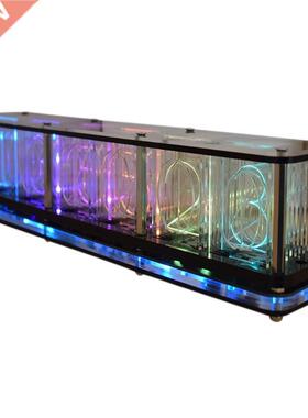 Imitate Full Color RGB Glow Tube Clock LED Music Spectrum DI