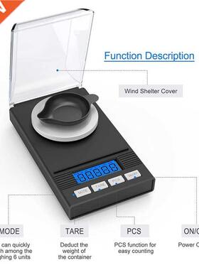 Precision Scale 0.001G x 50G, Weight Milligrams Scale, Kitch