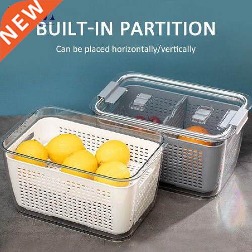 Refrigerator Storage Box With Lid Home Fridge Fresh Basket