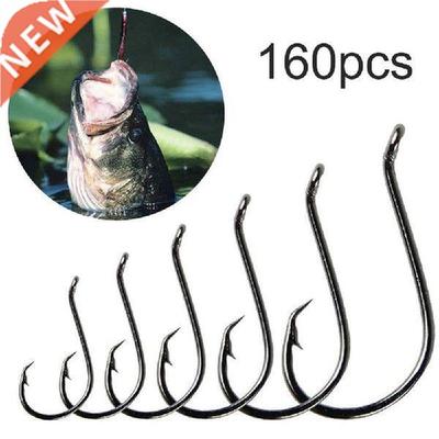 160Pcs/Box Offset Circle Fishing Hooks High Carbon Steel