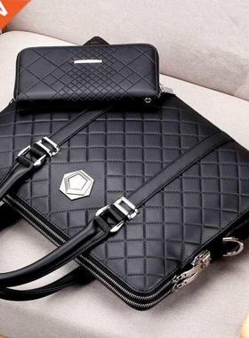 Men Coded Lock Briefcase Anti-theft Double Layers Handbag Ma