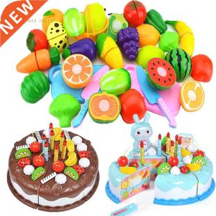 Pretend Play Set Plastic Food Toy Cake Toy Cutting Fruit