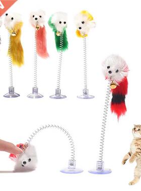 andom Colou lastic Cat Toys Feathe Funny Cat Mice Shae