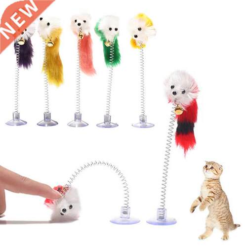 andom Colou lastic Cat Toys Feathe Funny Cat Mice Shae