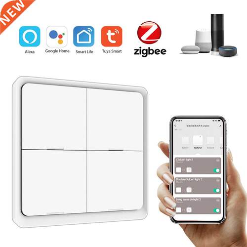 Tuya ZigBee Wireless Smarts Scene Switch 4 Gang Scenario Swi