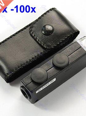 Mini Handheld 60x-100x Pocket Microscope Magnifer Loupe