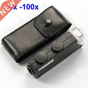 Mini Handheld 60x-100x Pocket Microscope Magnifer Loupe
