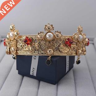 Broque Vintge Metl Flower Frme Perl Hedbnd Crown Hi