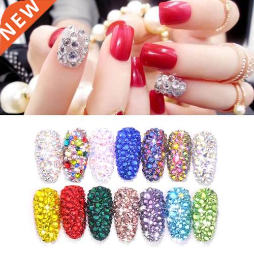 12 Grid 1440pcs Mix Sizes Glass Crystal Non Hot Fix