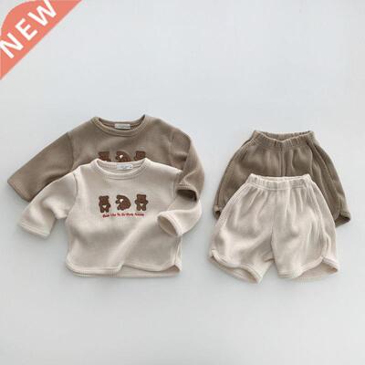 2022 Summer New Baby Bear Clothes Set Boy Girls Long Sleeve